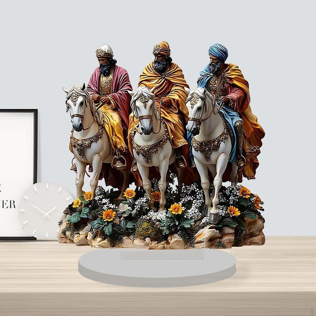 Table Ornament Decoration Versatile Festival with Base, Lightweight Party 2D Flat Acrylic Figurine