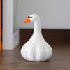 Garlic Duck Resin Figurine Cartoon White Duck Statue Animal Sculpture Home Office Bookshelf Desktop Decoration Ornament