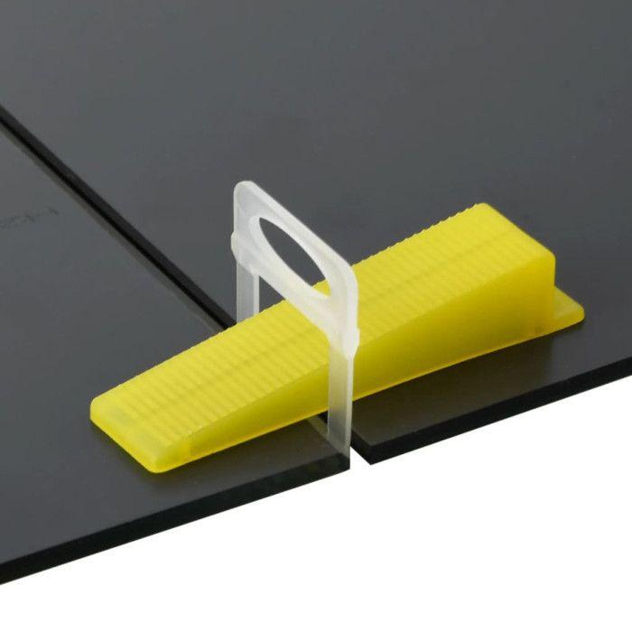 Cales de nivellement pour carreaux - VIDAXL - 500 pcs - Réutilisables - Polypropylène - Jaune