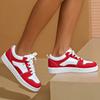 Fashion Mixed Color Platform Sneakers for Women  Lightweight Casual Lace Up Shoes Woman Non Slip Jogging Vulcanized Shoes