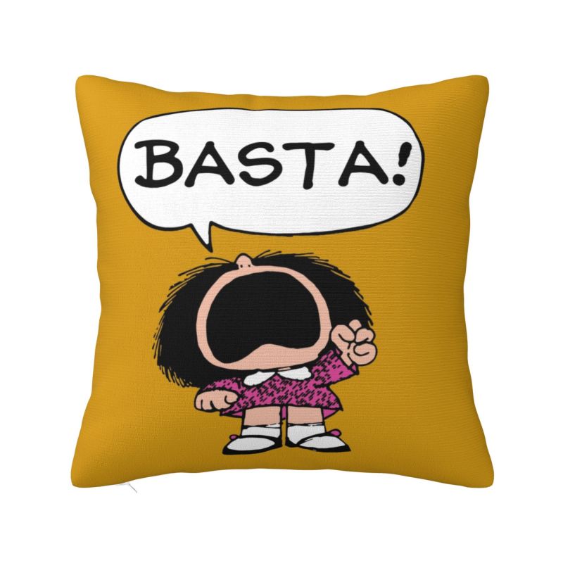 Vintage Quino Comic Mafalda Throw Pillow Case Decoration D Printed Cartoon Mang Sofa Cushion Cover Polyester Soft Pillowslip