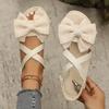 Women Sandals 2025 New Summer Beach Casual Slippers Outdoor Bow Tie Flat Shoes Home Lightweight Sandals Slides Women