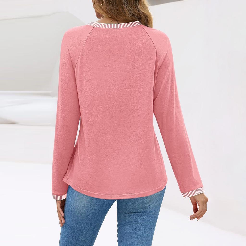 Женские топы с длинным рукавом, нарядные, повседневные, с круглым вырезом, плиссированные, цветные, свободные, модные блузки, футболки