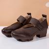 Retro Thick Heel Women Shoes Hook Loop Mary Jane Loafers Luxury 5 Cm Pumps Genuine Leather Sewn Square Heel Single Shoes