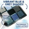 Blue Sky Eyeshadow Palette, Matte Pearlescent Glitter Surface, Waterproof And Sweatproof, Long Lasting Makeup, Blue And Dark Grey Smoky Makeup