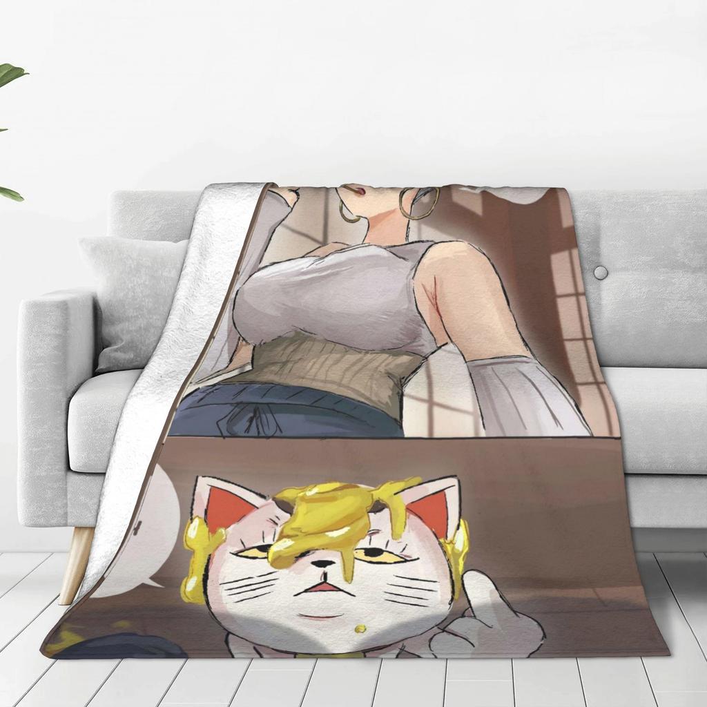 Seiko Ayase Dandadan Soft Warm Blanket  Child Plush Throw Blanket Pattern Couch Chair Flannel Bedspread Sofa Bed Cover