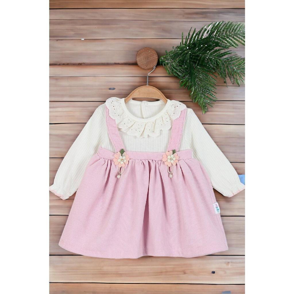 Сезонное платье с кружевным воротником и текстурой для маленьких девочек, платье на день рождения и для особых случаев