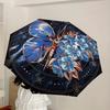 1pc Butterfly Flowers Mandala Artwork Umbrella with Plastic Handle,Suitable for All Seasons Home Travel Outdoor UmbrellaDD158