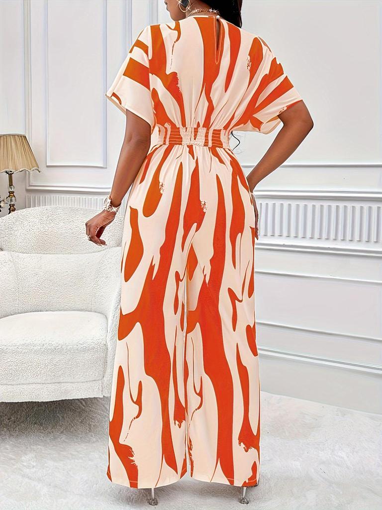 Женский комбинезон с широкими штанинами и короткими рукавами, весна/лето 2024 г.