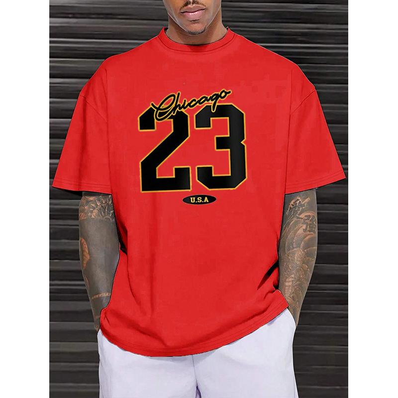 New Summer Men Women Cotton Tshirt USA 23 Number Short Sleeve Casual T-Shirt Fashion Unisex Short Sleeve Trend Streetwear Tops