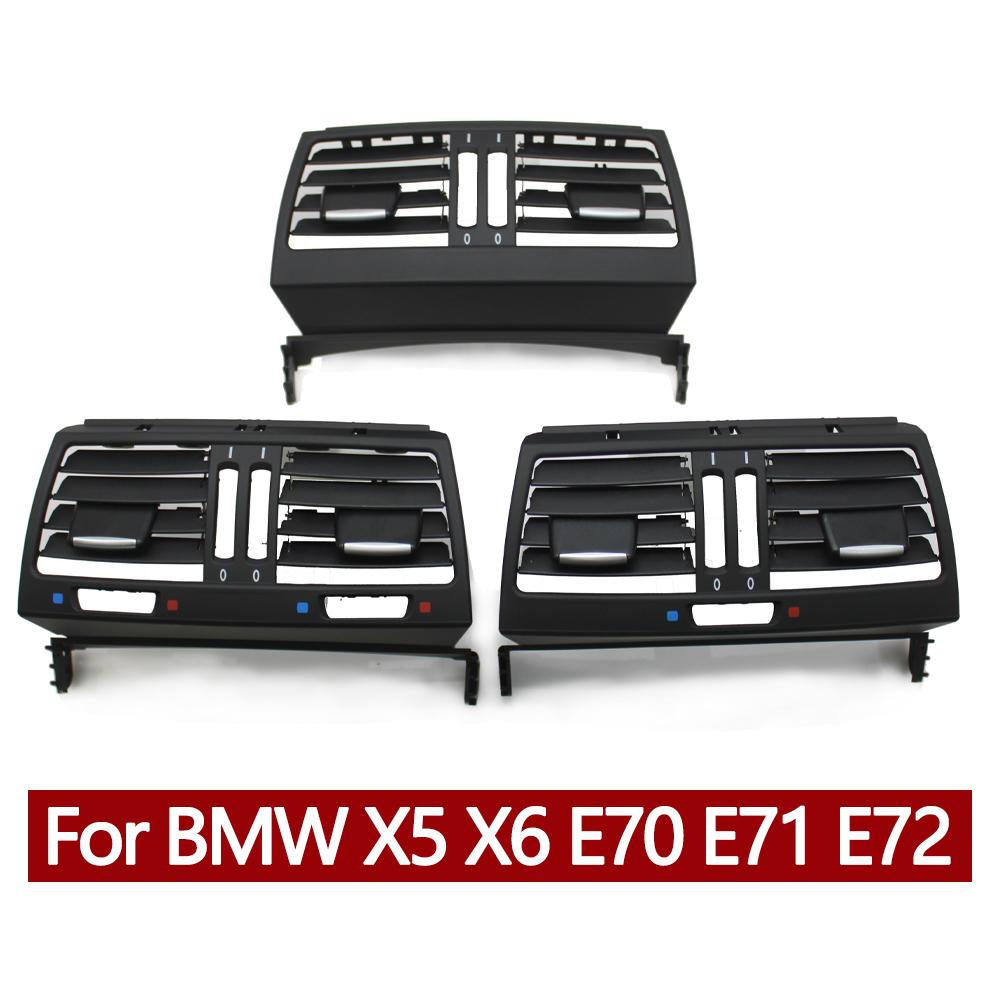 LHD RHD Car Rear Center Console Air Conditioner AC Vent Outer Grille Cover Panel For BMW X5 X6 E70 E71 E72 2007-2013