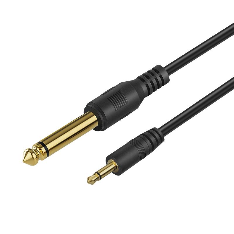 Professional Audio Jack Low Noise Guitar Cable 6.35 mm Male to Male Mono Plug to 3.5 mm Mono Headphone Jack Cable