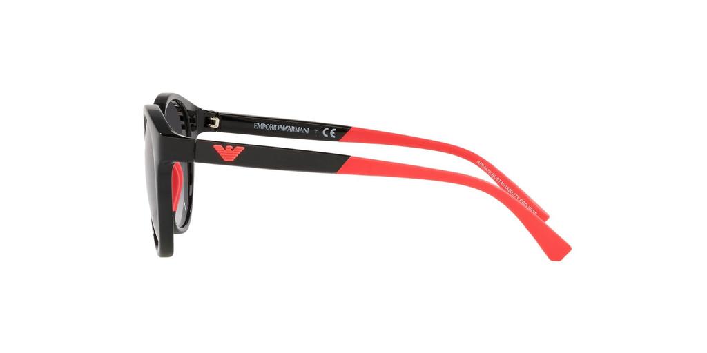 EMPORIO ARMANI Sunglasses EA4185F Black + Fuchsia Rubber/Light Gray Dark Blue Gradient Lenses, Size 47