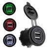 5V 2.1A Двойные USB-порты Светодиодный дисплей Автомобильное зарядное устройство для мотоцикла Телефон Адаптер