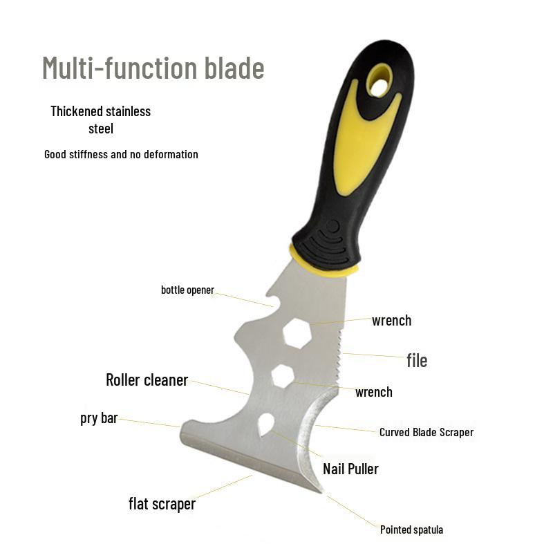 Многофункциональный скребок для шпаклевки и стен из нержавеющей стали со средством для удаления клея
