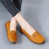 35-44 Spring/Autumn Female Leather Flat Flat Shoe Nurse Shoes Shoes Retro Navy Blue Loafers for Women