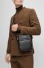 BOSS Lettering Logo Structured Leather Reporter Bag, Men's, One Size, Black