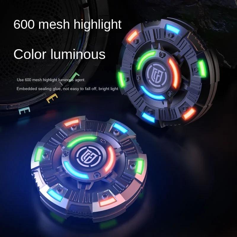 Fidgeting Spinner Magnetic Push Coin 2In1 Counter-Stress Ease Luminous Plaything Spinning Tip Top Haptic Coin Edc Metal Push Card Glowing