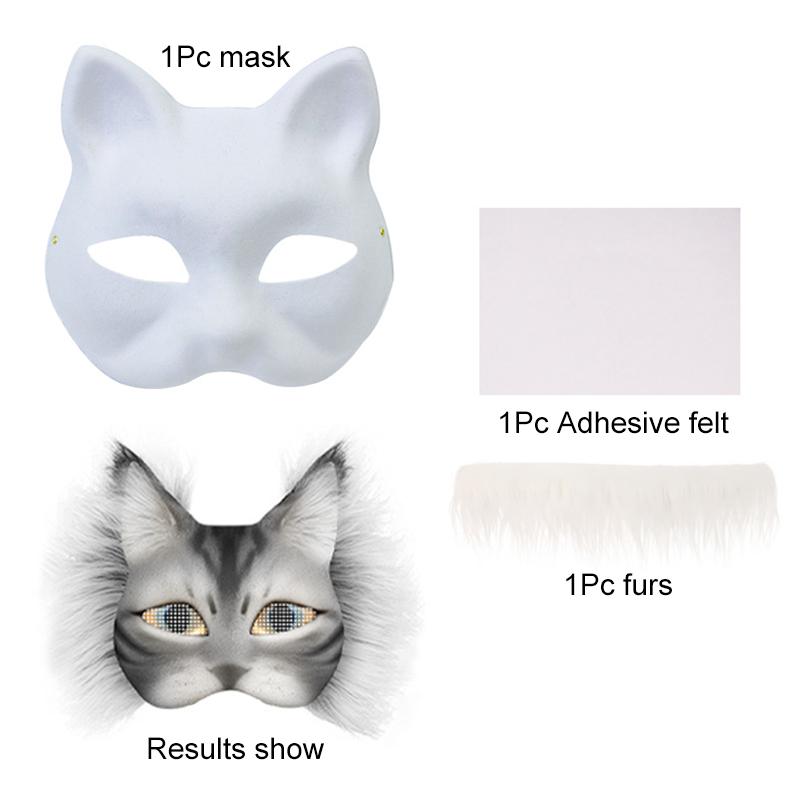 1 комплект/3 шт. Инструменты для изготовления масок Маска лисы кошки Полуфабрикат маски Косплей Граффити Маска на поллица Животное Маска на поллица 7 цветов