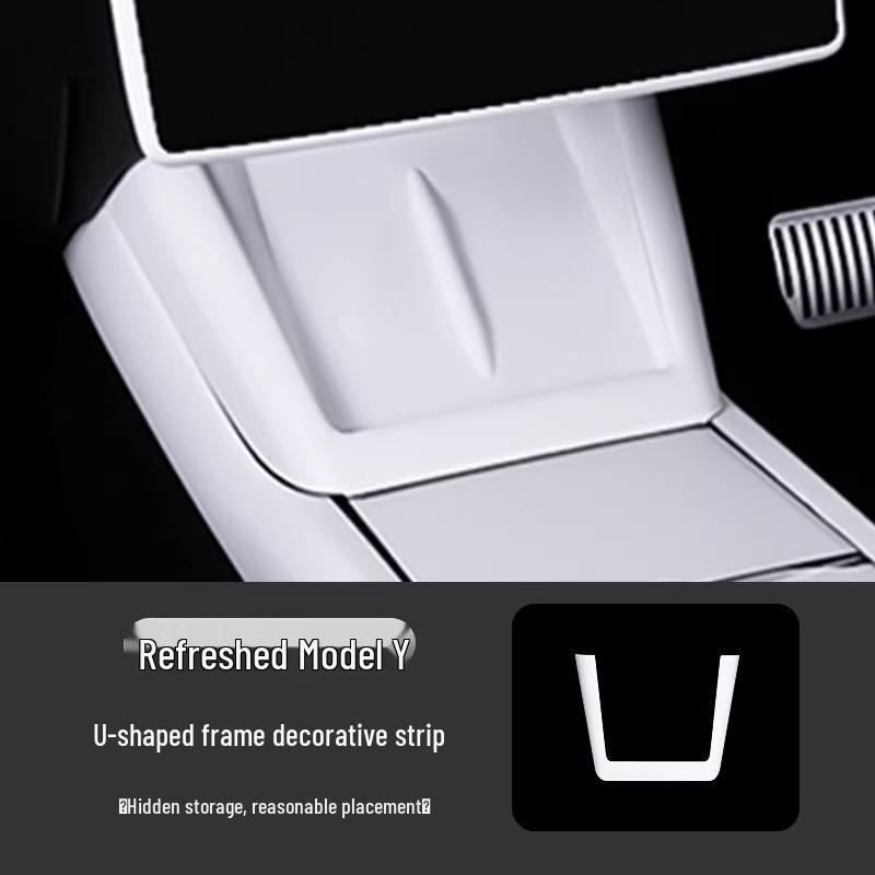 Наклейка на приборную панель центральной консоли Tesla Model Y/YL/3 - Белая внутренняя отделка