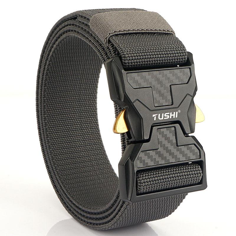 Новый мужской ремень для поездок на работу с автоматической пряжкой из нейлона, универсальный двухслойный толстый ремень для отдыха на природе