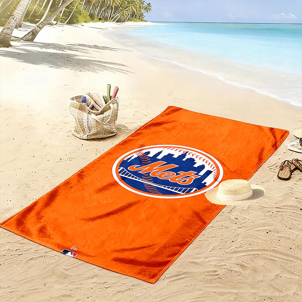Orange Mets Baseball Logo Towel A must-have beach towel for beach travel