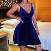 Sexy High Waist Low Cut V-neck Dress Temperament Fashion Evening Elegant Lady Dress