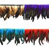 10Meters Rooster Feathers Tassel Fringe Trim On Tape Chicken Black Natural Pheasant Feather for Clothes Carnival Ribbon Sewing
