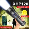 Супер мощный светодиодный фонарь XHP120, мощный фонарь XHP90, перезаряжаемый тактический фонарь, тип 18650, TYPE-C, кемпинговый фонарь