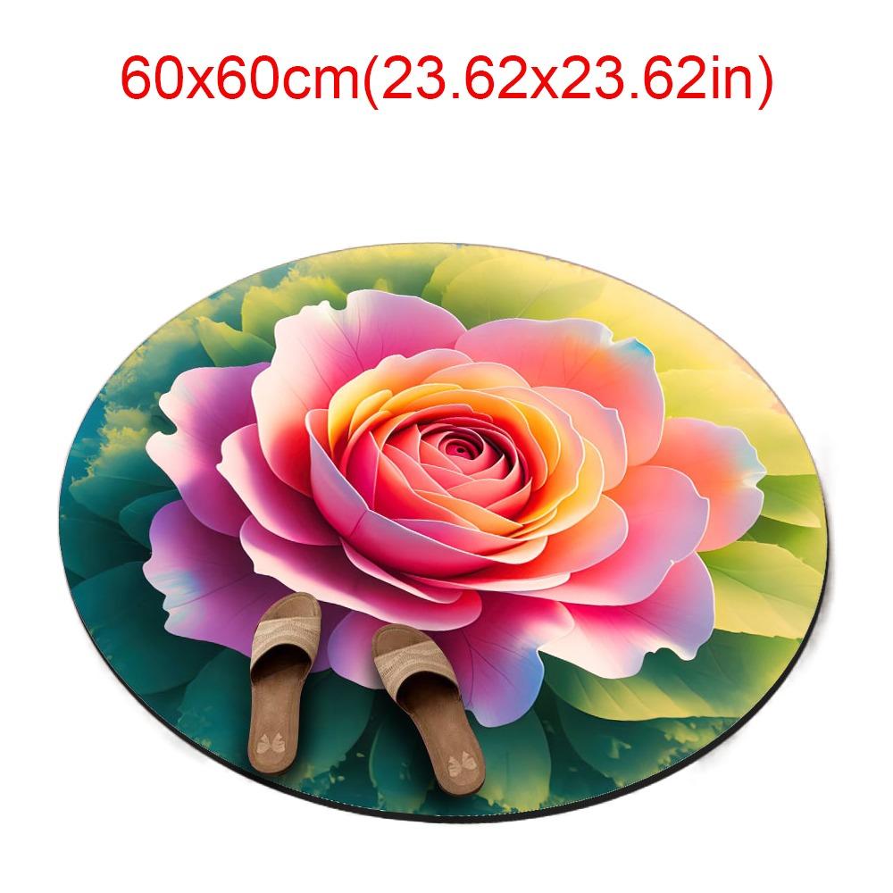 Коврик для пола в форме пиона, мягкий коврик для ванной комнаты, для гостиной, чайного столика, прикроватный