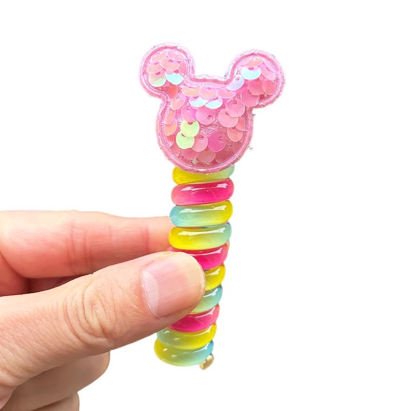 1 шт., новая красивая вышитая бабочка, эластичная спиральная веревка для волос, веревка, хвостик, резинка для волос, головной убор для детей