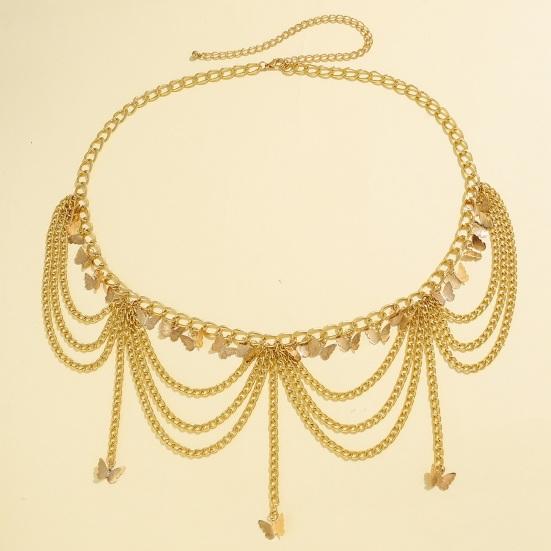 Metallic Color Pattern Waist Chain Heart Solid Electroplated Waist Belt Nightclubs