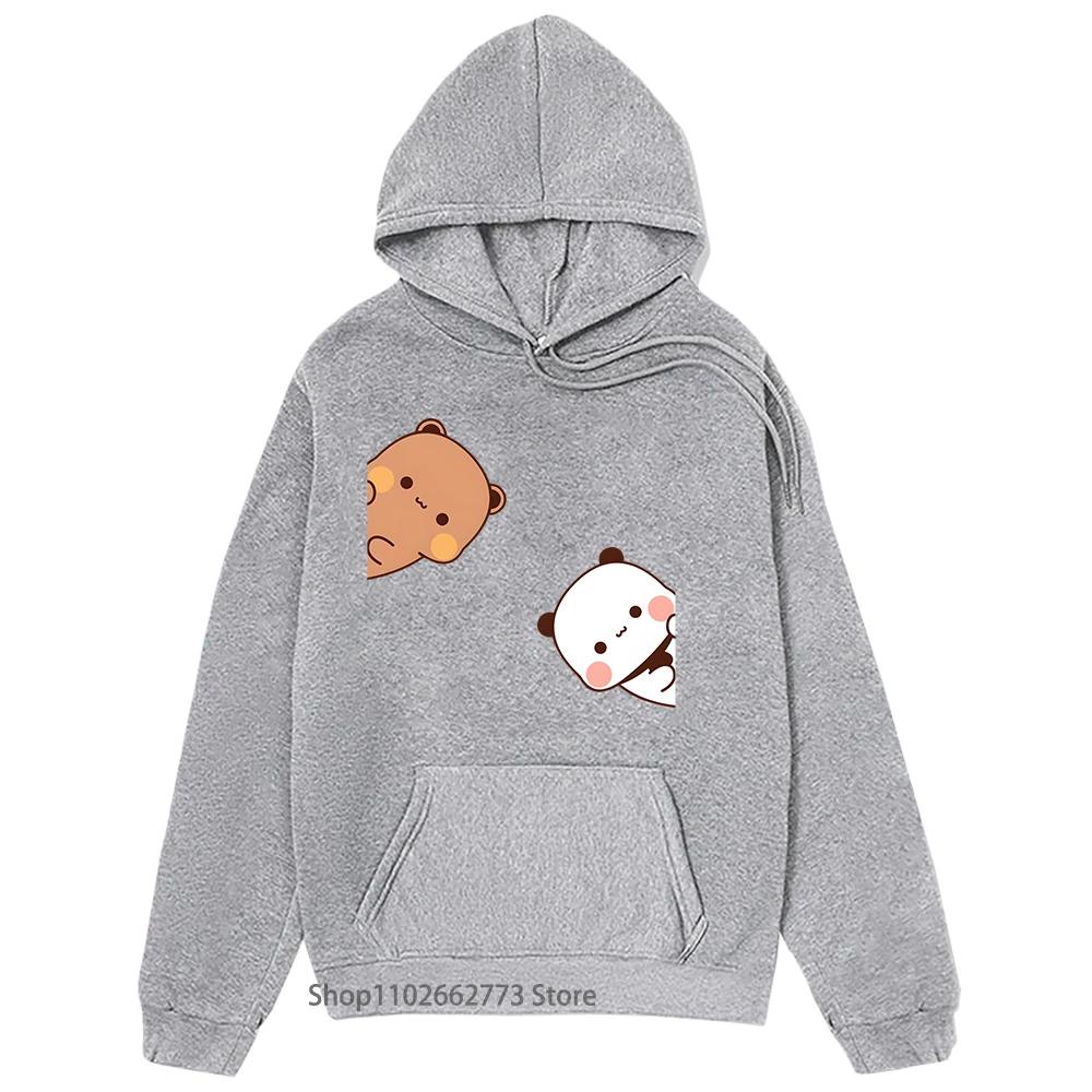 Толстовки Bubu Dudu, парные топы, мультяшный медведь-панда, толстовка для женщин, кавайная одежда, корейский свитер Harajuku, весна, Sudadera
