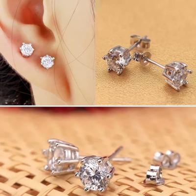 Женские серьги-гвоздики Серебряная игла Ежедневные V136