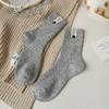 Button Label Mid-Tube Socks Middle Tube Snow Boot Socks Fashion Knitted Socks