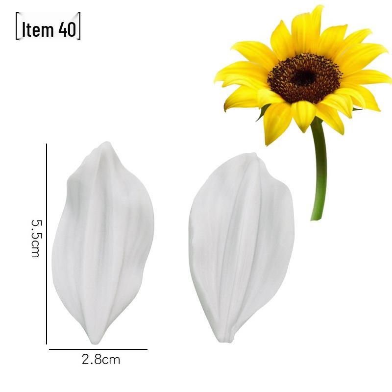 Силиконовая форма для мастики - Набор лепестков и листьев, пищевая, для тиснения на дереве и цветах.