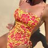 2025 Цветочный Стринг Слитный Купальник Без Спины Сексуальная Купальная Одежда Женский Купальник Женский Купание Лето Пляжная Одежда Боди