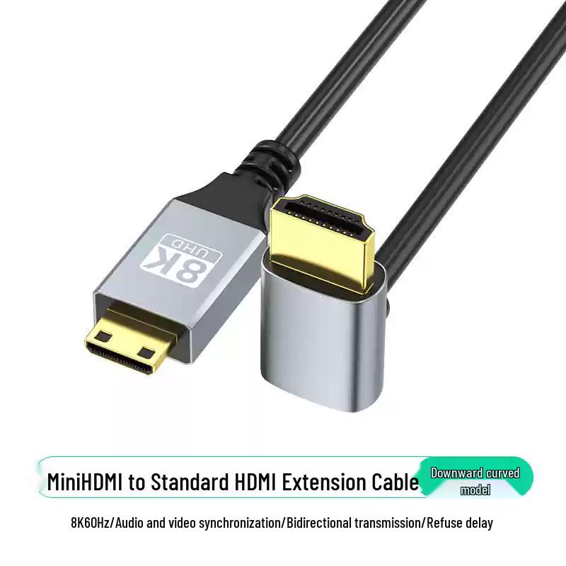 8K60Hz Mini HDMI to HDMI многонаправленный угловой кабель для камеры/ноутбука