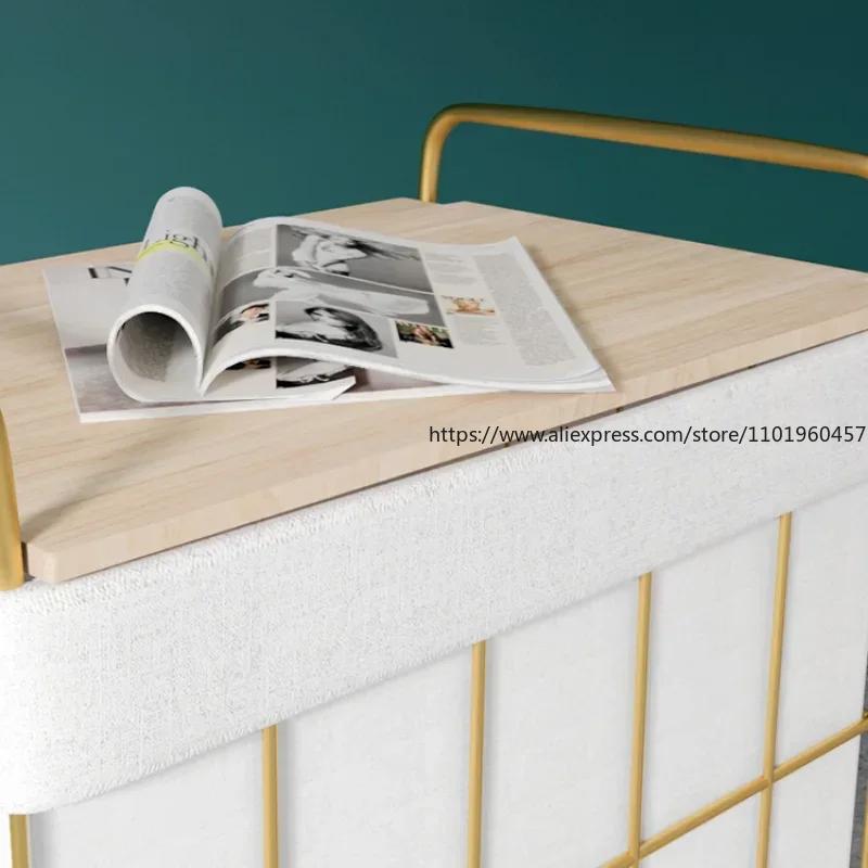 Модный легкий роскошный бытовой корзина для белья, высококлассная простая корзина для хранения игрушек, креативная многофункциональная прикроватная тумбочка