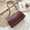 Women PU Leather Flap Armpit Bag Vintage Solid Color Shoulder Bag