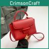 Solid Color Pu Crossbody Bag Women With Lock Closure Mobile Pocket Use Casual