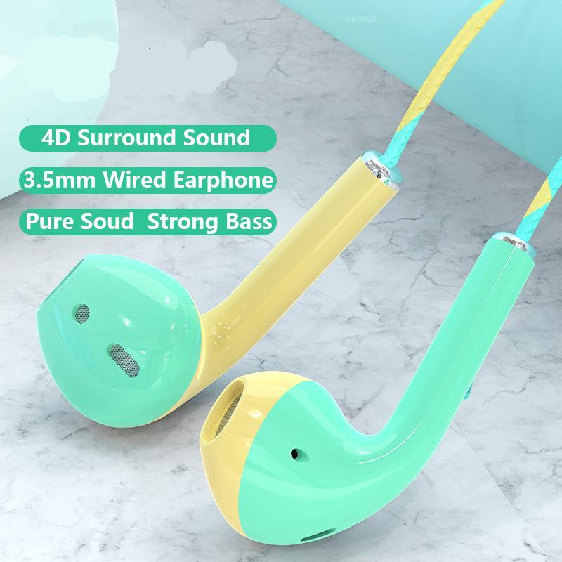 Проводные наушники 3,5 мм Bass Stere Headset с микрофоном для iPhone Xiaomi Realme Samsung Oppo
