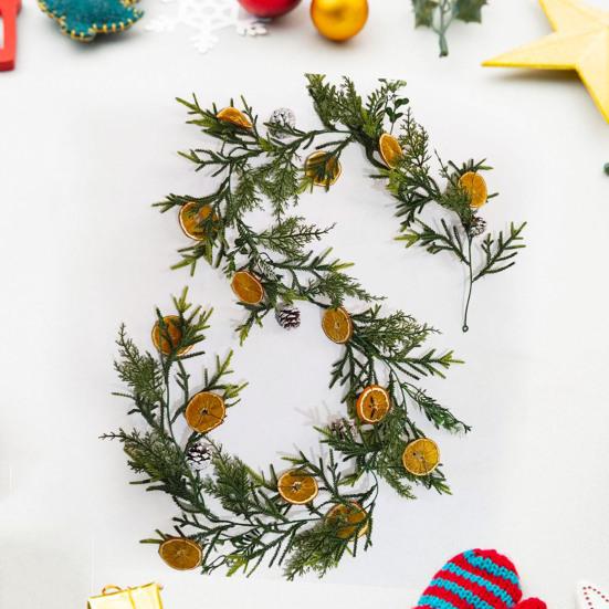 Рождественская гирлянда 6 футов сушеные апельсиновые хлопья гирлянда реалистичный декор фермерского дома зимняя апельсиновая гирлянда