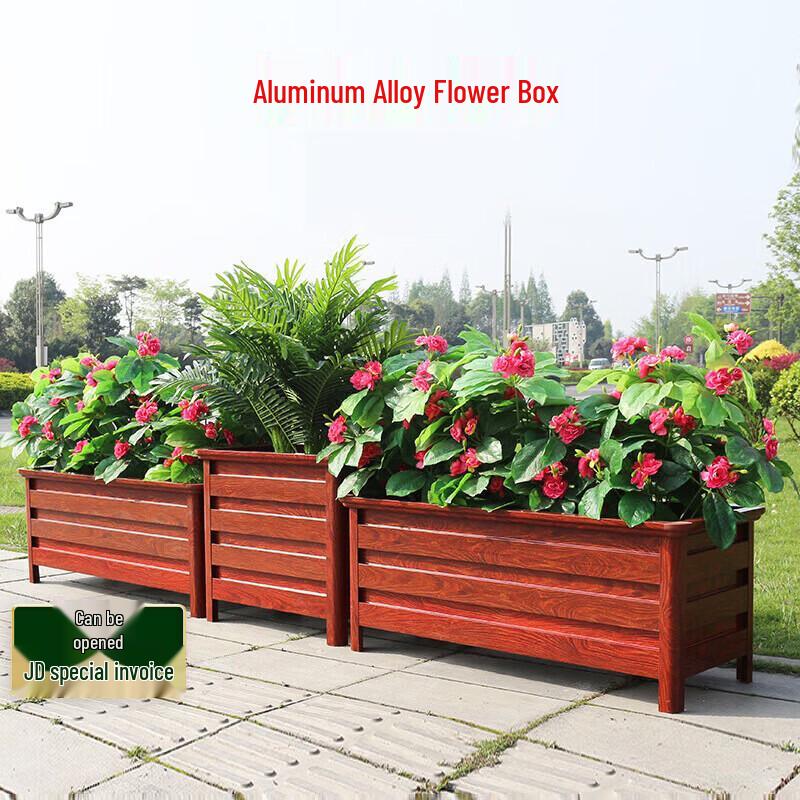 Huawoli Outdoor Rectangular Aluminum Planter Box