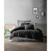 Bedding Set - 1 Duvet Cover 220 X 240 Cm + 2 Pillowcases 60 X 60 Cm - 100% Reinforced Cotton - Black