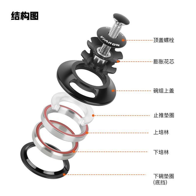 52mm Internal Cable Routing Headset Mountain Road Bike Aluminum Bearing Stem Compatible