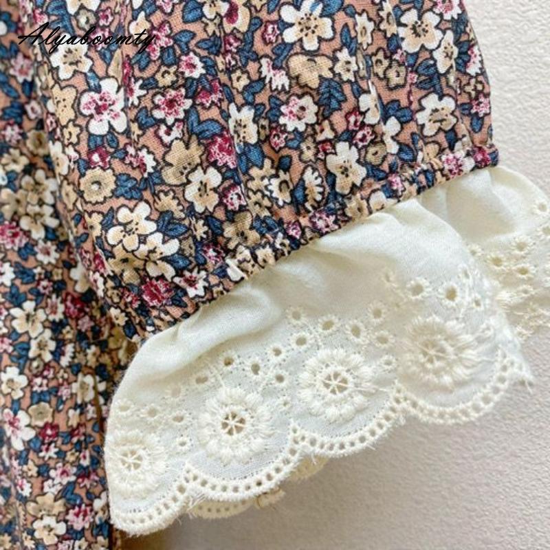 Японское летнее женское свободное платье Mori Girl с воротником Питера Пэна, лоскутное платье с вышивкой, ажурное платье из хлопка и льна, винтажное платье миди