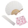 Stylish Business Fan with Fan Bag and Handkerchief Set [Osaka Choseido] Women's (Gray)