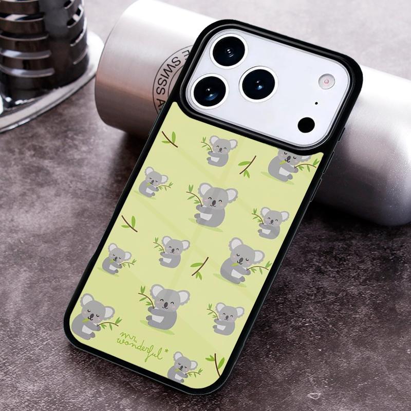 Cartoon Australian Koala Phone Case For iPhone 17 16 15 14 13 12 11 Pro Max Plus 17Air Soft Silicone Cover