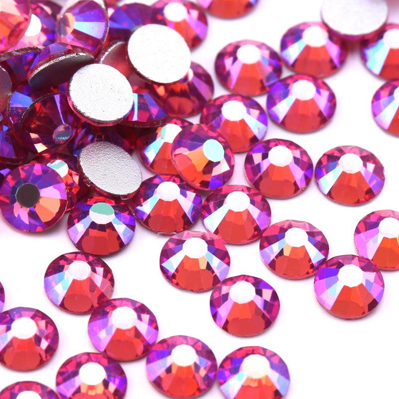 Pujiang Crystal Rhinestone Glass Flat Bottom Diamond Clothing Accessories Round Nail Drill Diy Stud Earrings Bag Sticker Drill